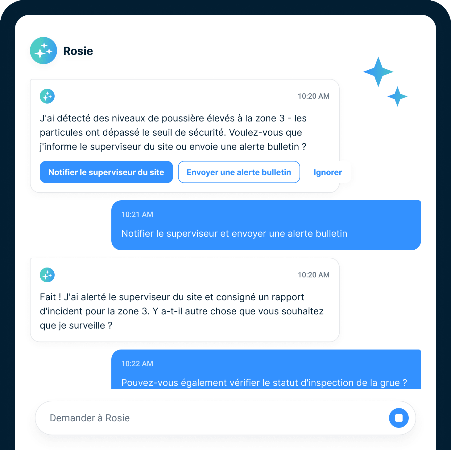 Un bulletin est ciblé sur un chantier, un métier et une équipe précis pour que seuls les travailleurs concernés le reçoivent