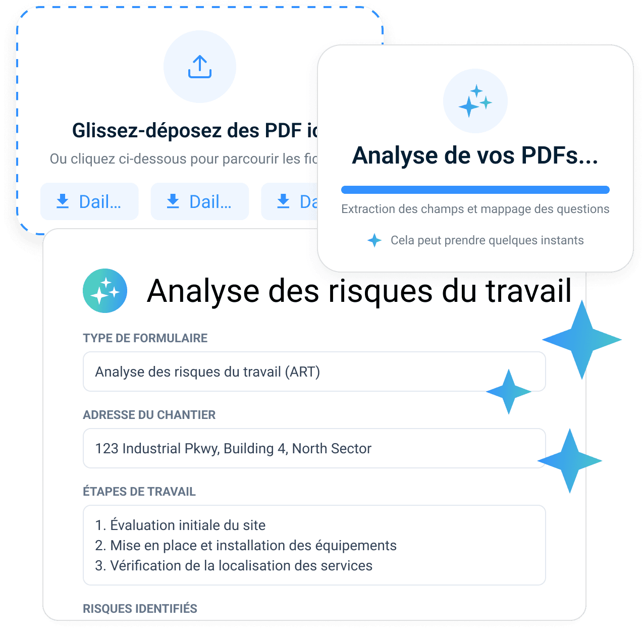 Glissez-déposez des PDF — Rosie extrait les champs dans une AST structuré