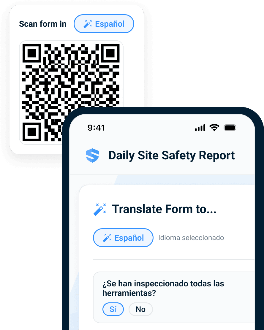 A QR form opens in Spanish and translates the submission
