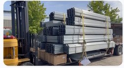 Submitted photo of a long steel bundle on the delivery trailer.