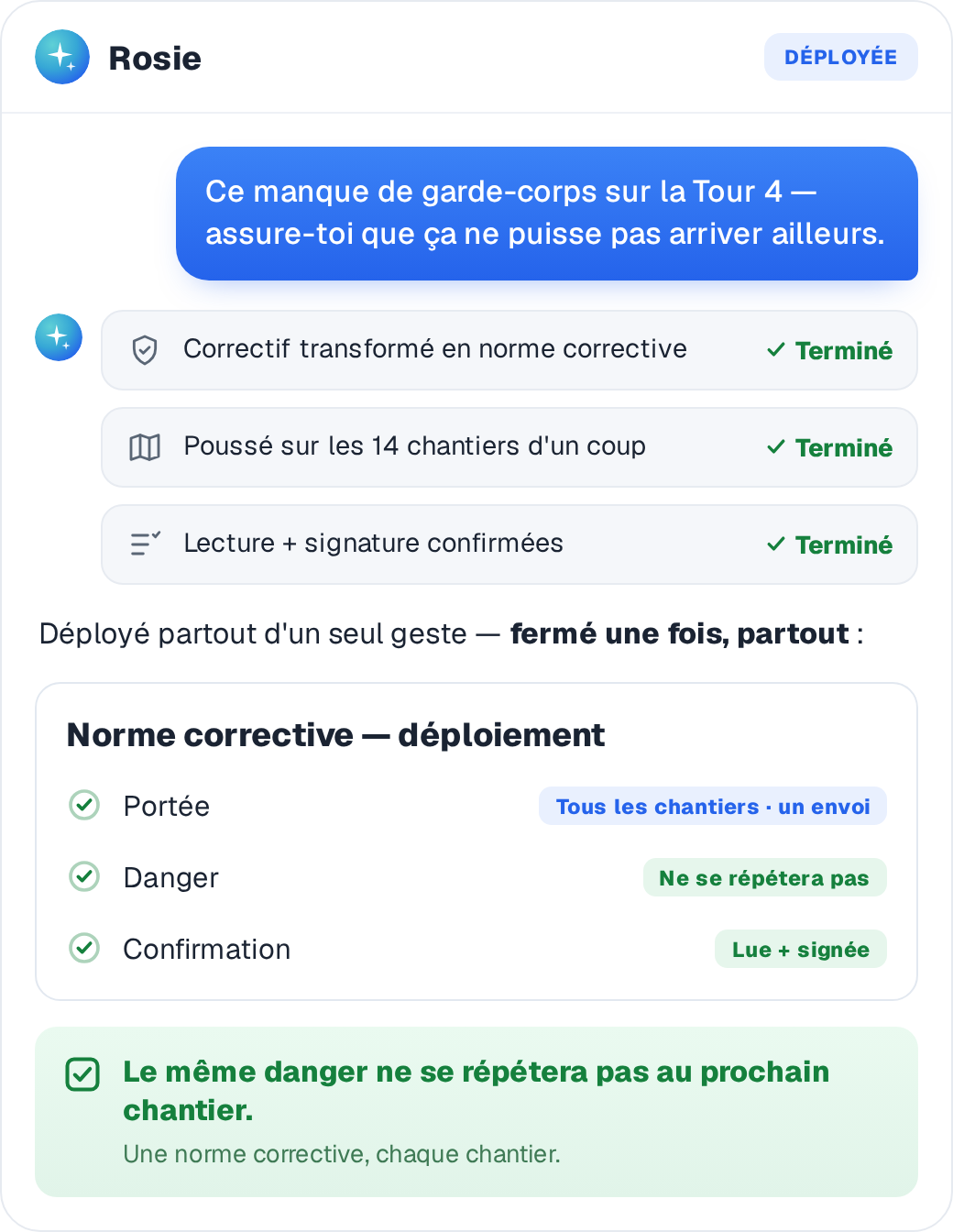 Une norme corrective se déploie sur chaque chantier d'un seul geste pour que le danger ne se répète pas